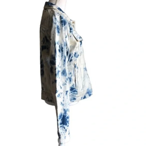 Free People Jones Tie Dye Jean Jacket Large NWT - Picture 10 of 14